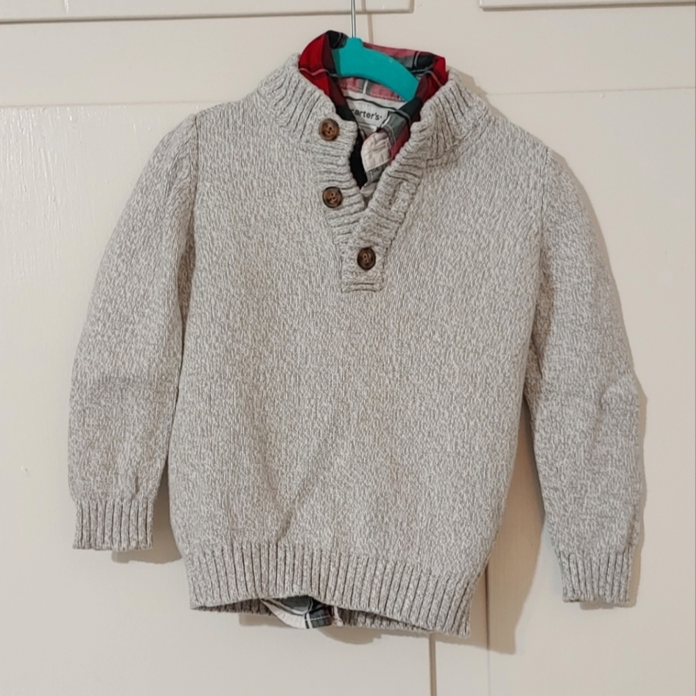 Toddler Boys Christmas Button Down Shirt and Sweater